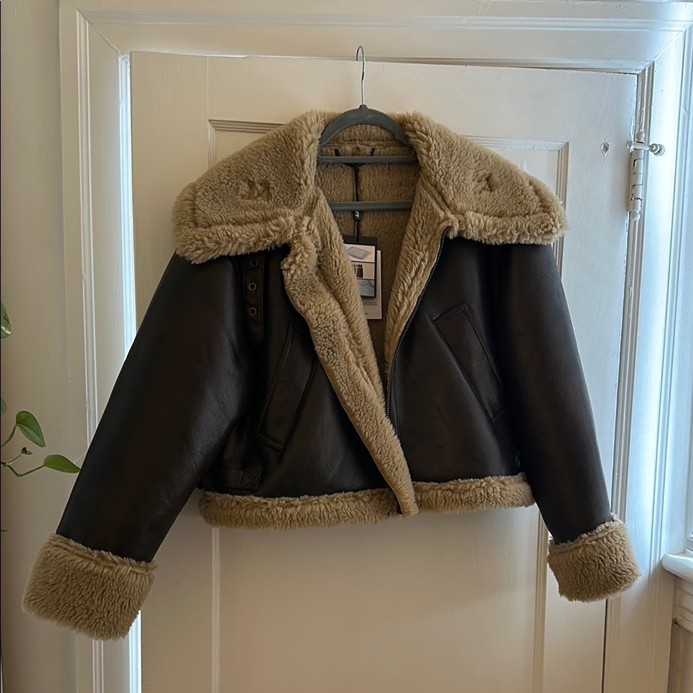 Brown Shearling Lined Jacket - image 1